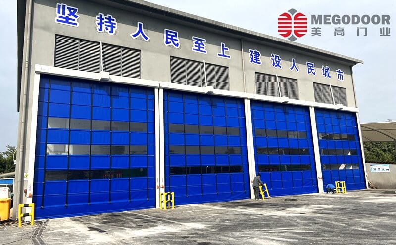 芜湖市垃圾处理中心安装堆积式快速门插图